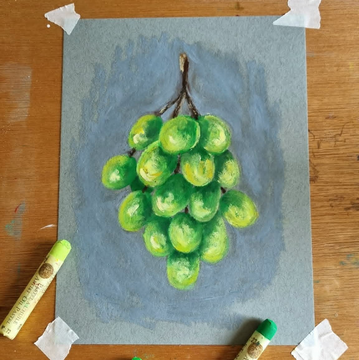 oil pastels grapes