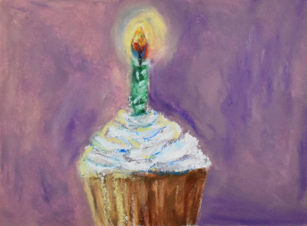 Cupcake oil pastels by Rugile Eigerdaite