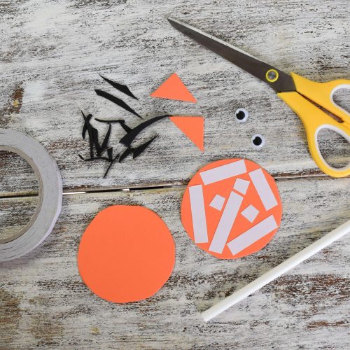 add double-sided tape to make foam tiger