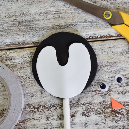 add white foam for penguins face