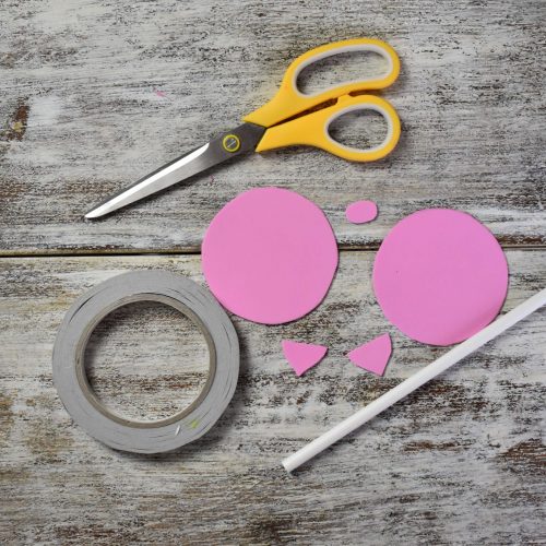 cut circles out for foam pig